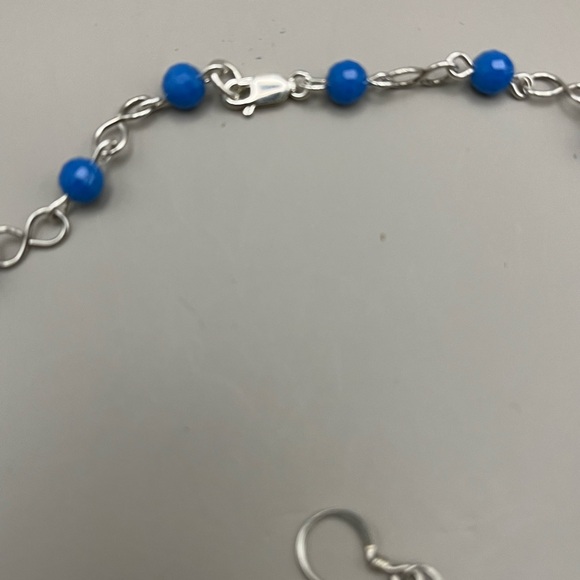Elegant Blue and Sterling Silver Beaded Necklace - Picture 4 of 4